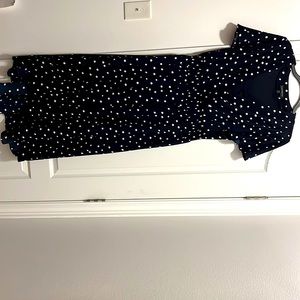 Lane Bryant blue polka dot hi/low dress